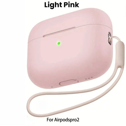 For AirPods Pro 2 Case Liquid Silicone Cover For AirPods Pro 2 2nd Pro2 2022 2023 Cases Sleeve With Cleaningr Pen Lanyard Funda
