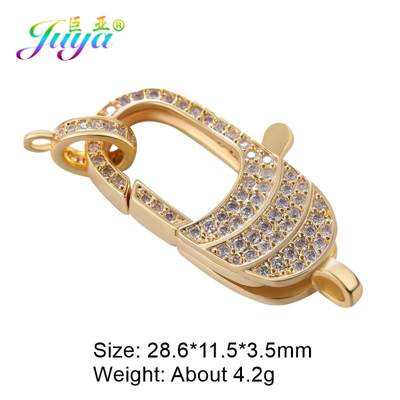 Juya 18K Real Gold Plated Accessories DIY Needlework Beads Pearls Jewelry Making Fastener Closures Lobster Lock Clasps Supplies