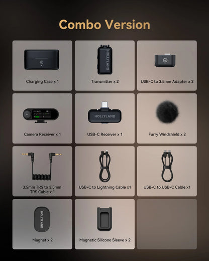 Hollyland Lark MAX 2 Wireless Lavalier Microphone AI Noise Cancellation For Interview Vlog Live performance Professional Mic