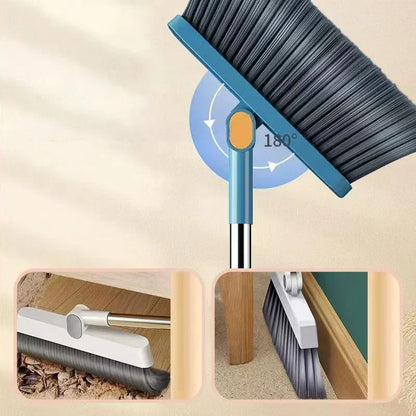 Household Broom Dustpan Combo Set Soft Bristle Broom Strips Nonstick Hair Folding Storage Not Taking Up Space