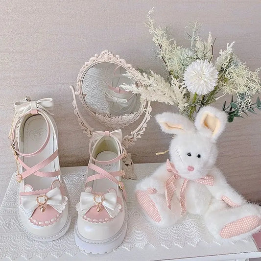 2025 New Autumn Lolita Shoes Bow Cute Soft Girl Wild College Style JK Uniform Round Head Small Leather Shoes Kawaii Shoes