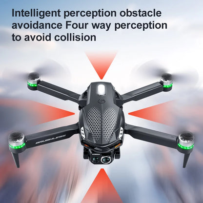 2025 S168 RC Drone Brushless Motor 8K HD Dual Cameras Optical Flow Positioning and Intelligent Obstacle Avoidance Aircraft Toy