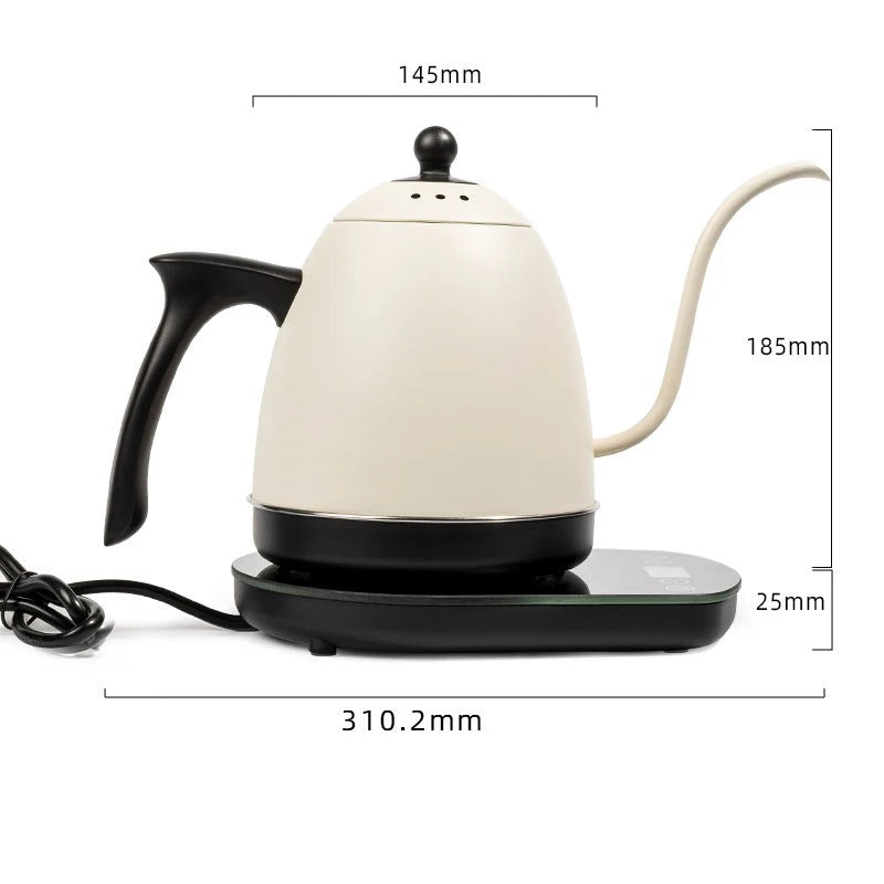 800ml Hand Brew Coffee Pot Intelligent Constant Temperature Electric Kettle Gooseneck Fine-mouth Stainless Steel Teapot Kettles