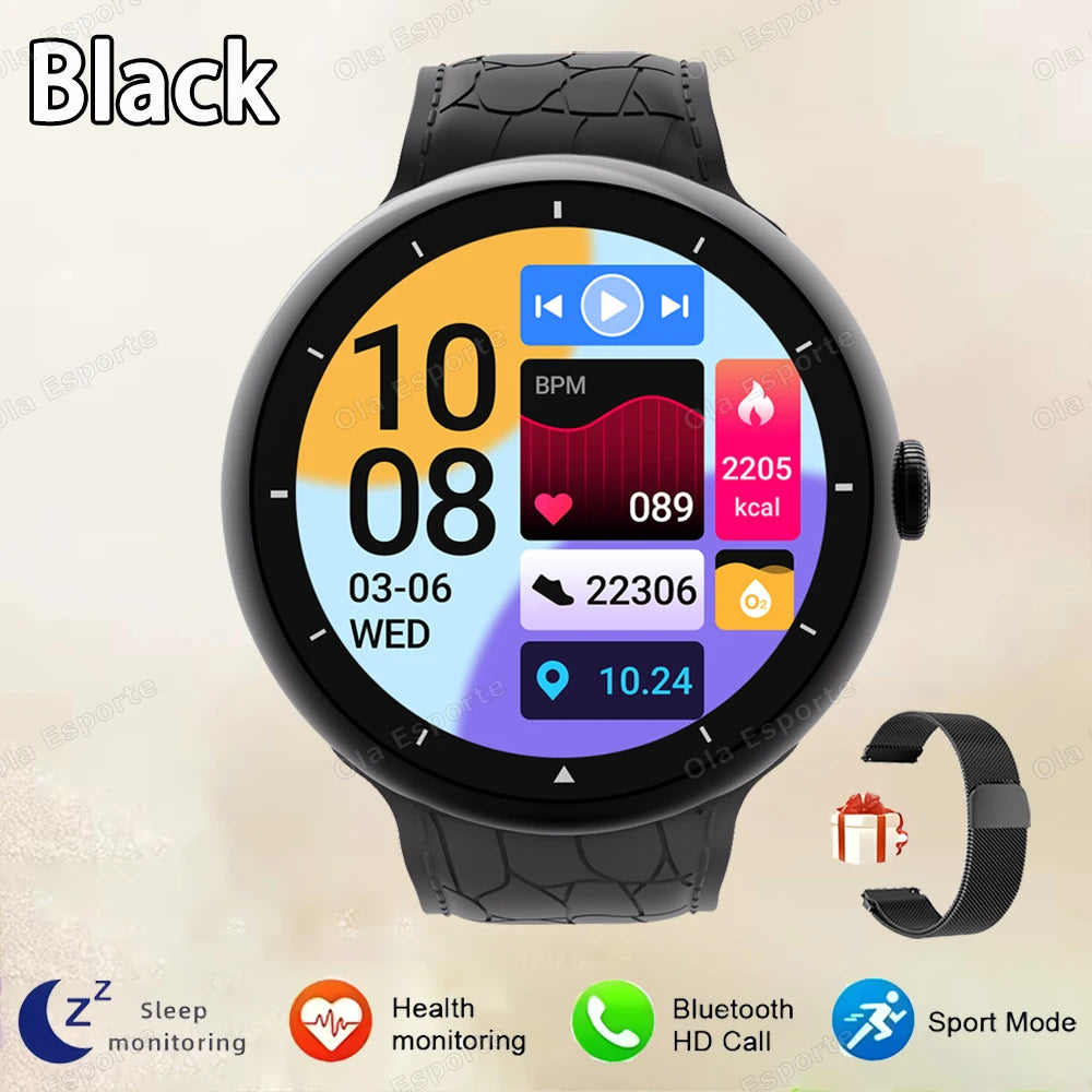 Smart Watch Men 1.52Inch AMOLED Screen BT Call GPS Sports Fitness Tracker Health Monitor Wireless Charging Smartwatch