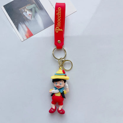 Anime Pinocchio Keychain Children Charm Keyring Cartoon Accessories Bag Car Key Chain Decoration Cute Model Pendant Gift Toys