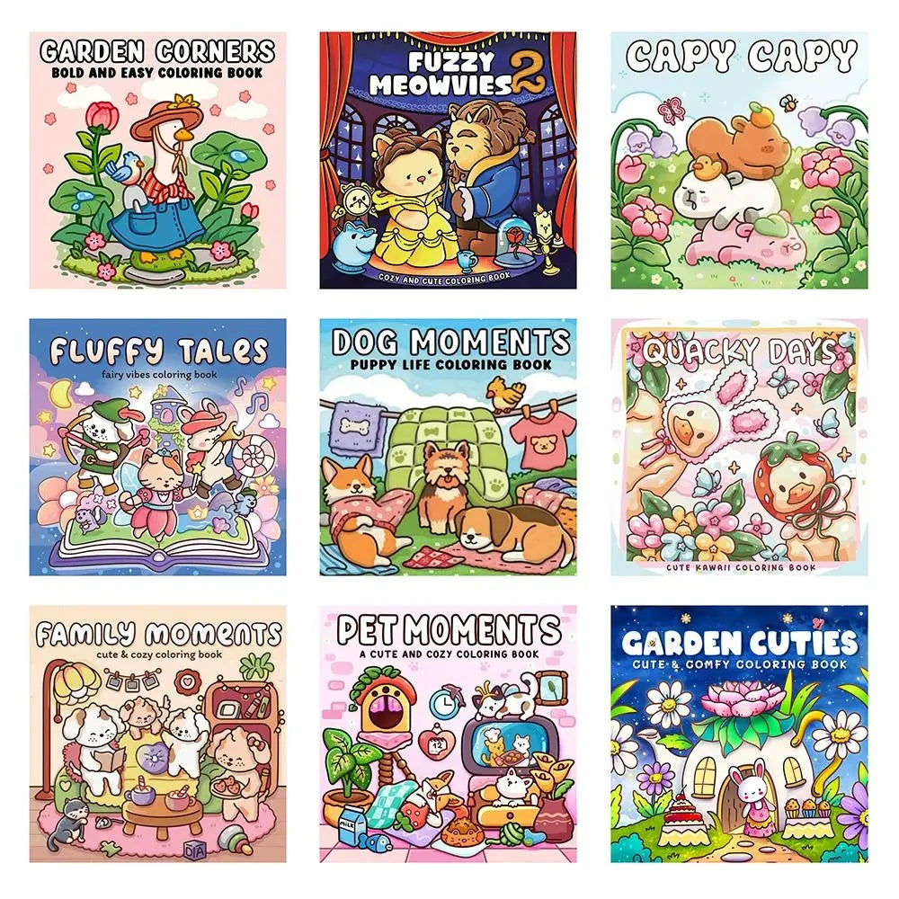 Creative Cartoon Coloring Book Stress Relief Educational Paperback Painting Gift Graffiti Painting Book for Adults And Teens