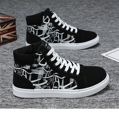 Men's Sneakers Fashion High Top Canvas Shoes Autumn New Casual Shoes for Men Lace Up Platform Vulcanized Shoes Big Size48 Tenis