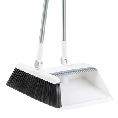2-in-1 Rotatable Foldable Broom Dustpan Cleaning Set With Thick Bristles For Household Pet Hair Removal Sweeping Set