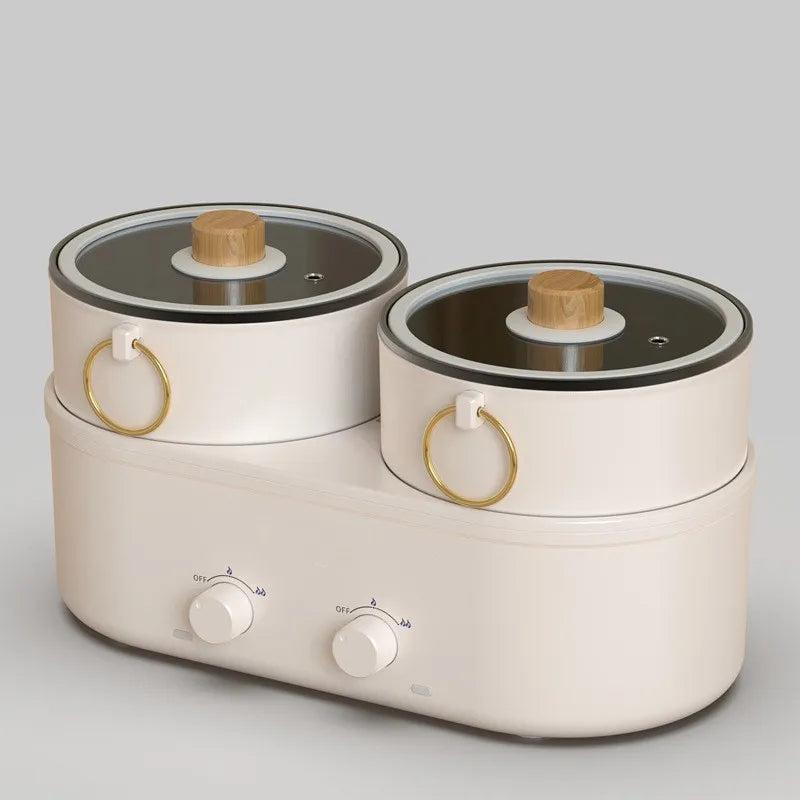 1.8L Home Dual Capacity Electric Cooker Split Yuanyang Electric Hot Pot Multifunctional Pot Non-stick Electric Frying Pan 220V