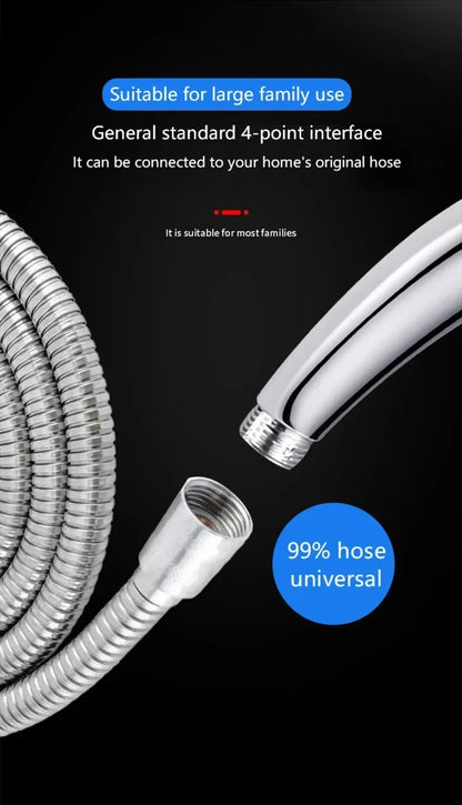 300 Holes Pressurized Showerhead Hand Hold Square Rain Shower Head Water Saving Rainfall Spray Nozzle Bathroom Accessories