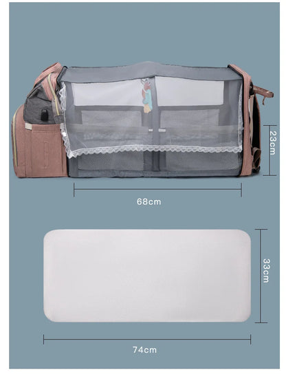Mommy Bag Lightweight Portable Folding Crib Bed Large-capacity Travel Maternity Bags Baby Backpack Female Mommy Outting Bag Gift