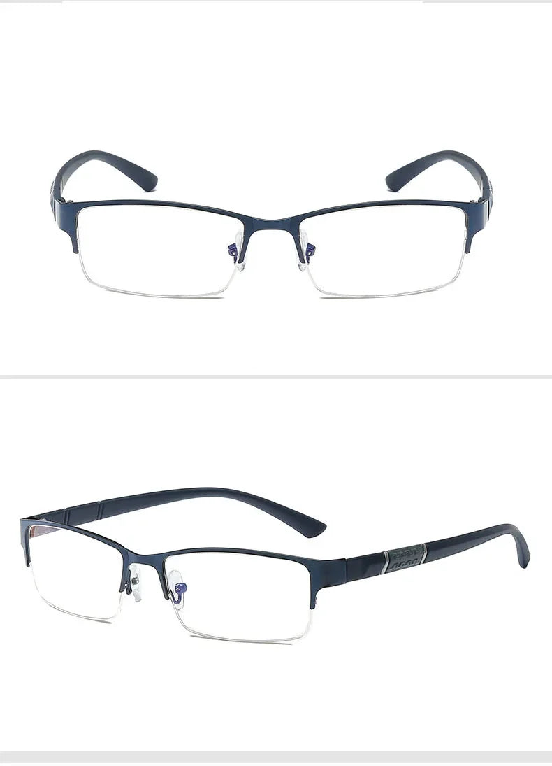 0 -0.5 -1 -1.5 -2 -2.5 -3 -4 -5 -6 Half Metal Frame Nearsighted Glasses Unisex Prescription Myopia