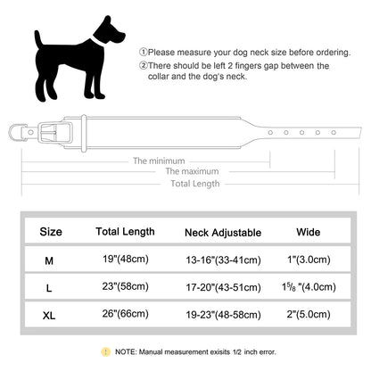 Customized Leather Dog Collar Personalized Wide Padded ID Collars Free Print Name Number For Medium Large Dogs Dogs Greyhound