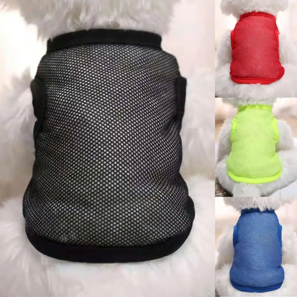 Dog Shirt Plain Breathable Mesh Fabric Quick Drying Puppy T-Shirt for Summer