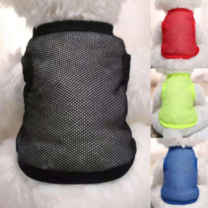 Dog Shirt Plain Breathable Mesh Fabric Quick Drying Puppy T-Shirt for Summer