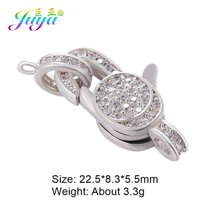 Juya 18K Real Gold Plated Accessories DIY Needlework Beads Pearls Jewelry Making Fastener Closures Lobster Lock Clasps Supplies