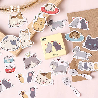 45 Pcs/Box My Naughty Cats Kawaii Mini Paper Sticker Diy Diary Album Scrapbooking Decoration School Supplies Stationery Stickers