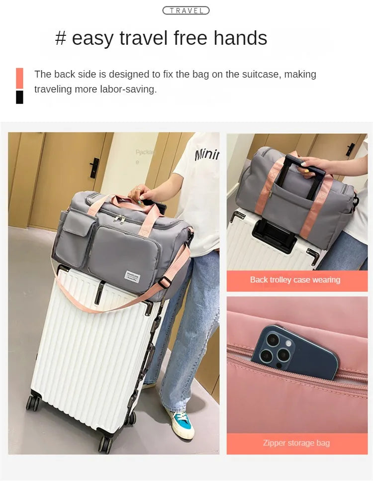 Carry On Travel Bag Large Capacity Gym Bag Weekender Overnight Duffle Bags With Shoe Compartment Sports Fitness Bags for Women
