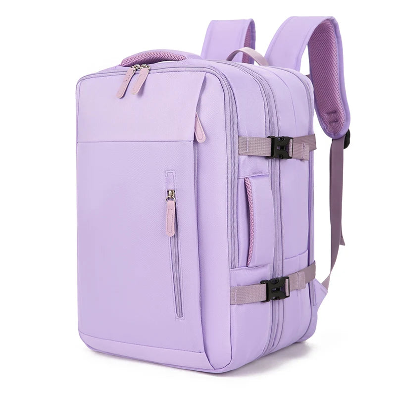 Expandable Travel Backpack - Multipocket Oxford Laptop Bag W/ Dedicated Compartment & Dual Access Zippers for Commute