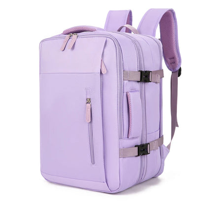Expandable Travel Backpack - Multipocket Oxford Laptop Bag W/ Dedicated Compartment & Dual Access Zippers for Commute