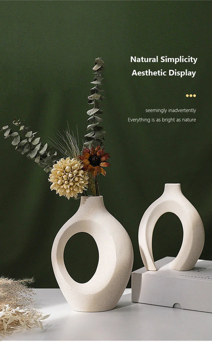 CAPIRON 21cm 28cm Large Luxury Decorative Ceramic Vase Home Decor Accessorie Nordic Flower Interior Living Room Tabletop Modern