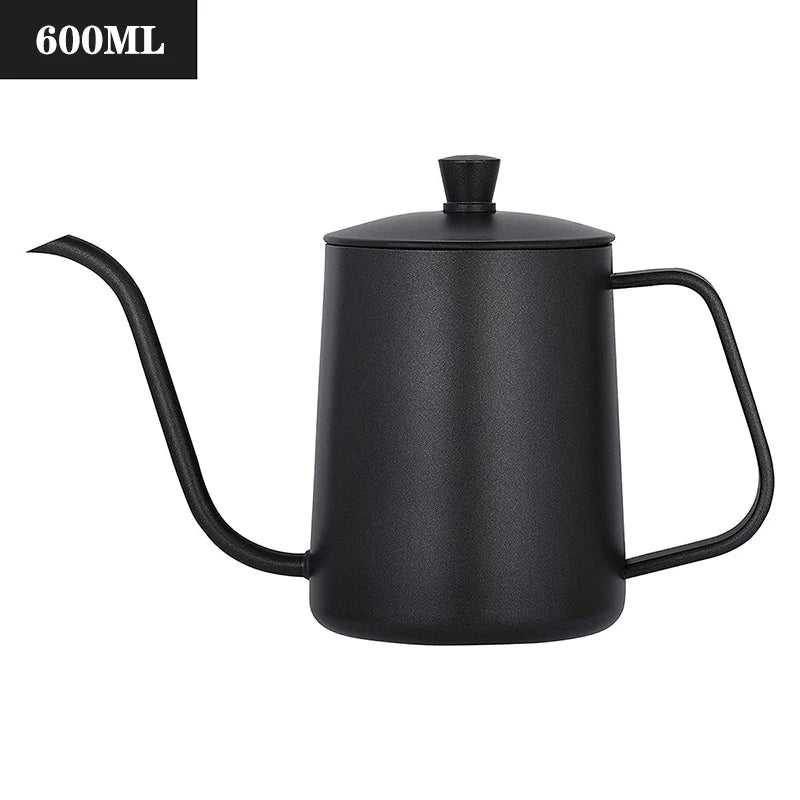 350ml 600ml Drip Kettle Coffee Tea Pot Non-stick Coating Food Grade Stainless Steel Gooseneck Drip Kettle Swan Neck Thin Mouth