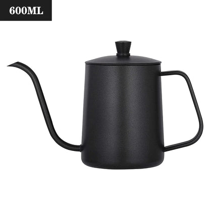 350ml 600ml Drip Kettle Coffee Tea Pot Non-stick Coating Food Grade Stainless Steel Gooseneck Drip Kettle Swan Neck Thin Mouth