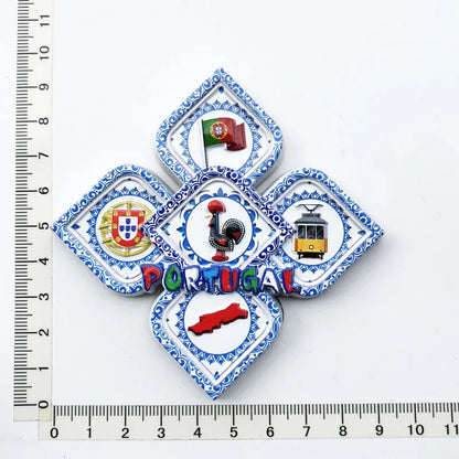 Portugal Fridge Magnets Tourism Souvenir UV Printing Resin Refrigerator Magnets Sticker Collection craft Gift Home Decoration