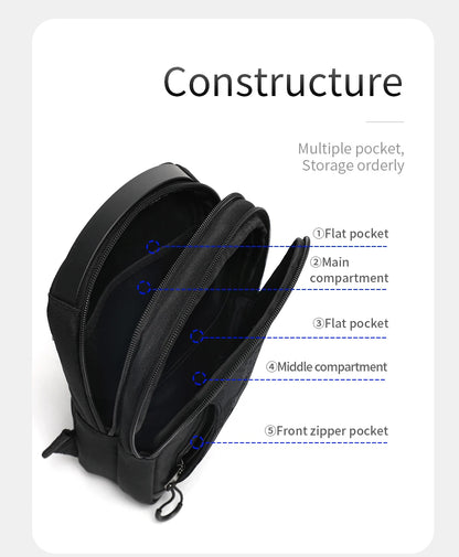 Lifetime Warranty Chest Bag For Men Cool Style Men Shoulder Bag 9.7inch IPad Bag Casual Male Crossbody Bag Lightweigt Mini Bags