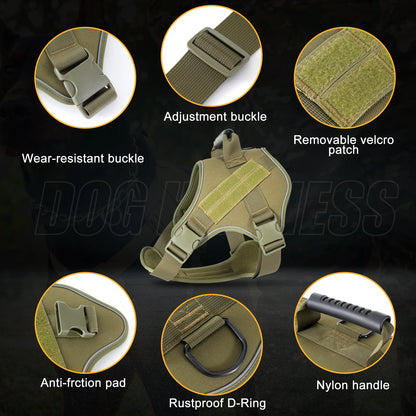 Tactical Dog Harness Pet Doberman Pinscher Pet Training Vest Dog Harness for Small Medium Large Dogs Explosion Proof