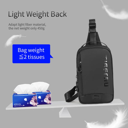 Lifetime Warranty Chest Bag For Men Cool Style Men Shoulder Bag 9.7inch IPad Bag Casual Male Crossbody Bag Lightweigt Mini Bags