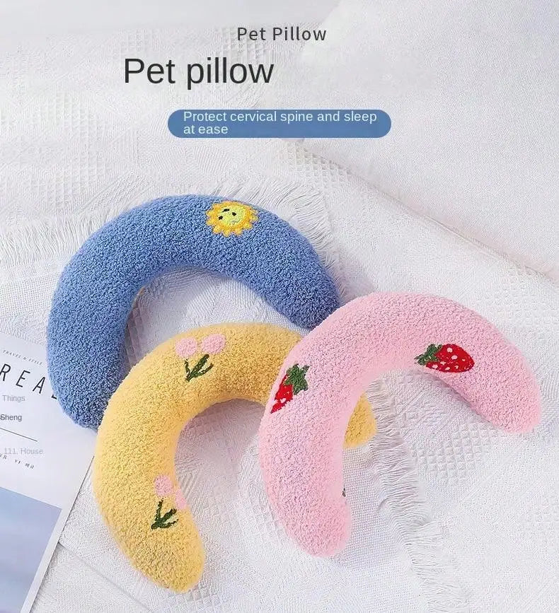 Pet Supplies Dog and Cat Pillow Protects Cervical Spinee, Deep Sleep U-Shaped Pillow, Kitten and Puppy Pillow