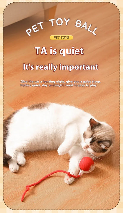 Smart Interactive Cat Toys Ball Auto Electric Rolling Ball Toys for Cat Kitty Pet Automatic Training USB Rechargeable Cat Toy