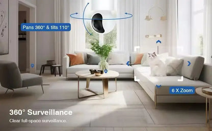 IMILAB-C21 IP Security Camera, 2.5K 360° Night Vision, Baby Monitor with App, 2-Way Audio, AI Detection, 2.4GHz WiFi