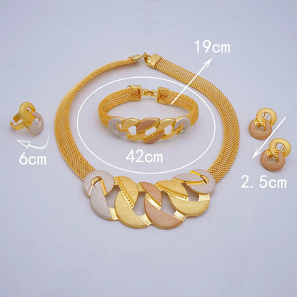 2023 Fine Jewelry Sets For Women Dubai Bridal Wedding Gifts Necklace Bracelet Earrings Ring Jewellery Set African Bead jewelry