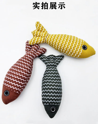 Cat Toys Saury Fish Crinkle Sound Soft and Durable Interactive Kitten Kicker for Indoor Kitty Exercise for All Breeds