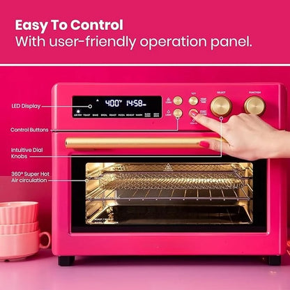 Popular.Extra Large Countertop Convection Oven 10-in-1 Combo, 6-Slice Toast, Enamel Baking Pan Easy Clean with Recipe Book,NEW