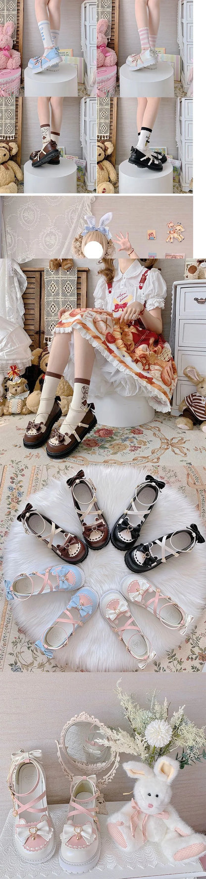 2025 New Autumn Lolita Shoes Bow Cute Soft Girl Wild College Style JK Uniform Round Head Small Leather Shoes Kawaii Shoes