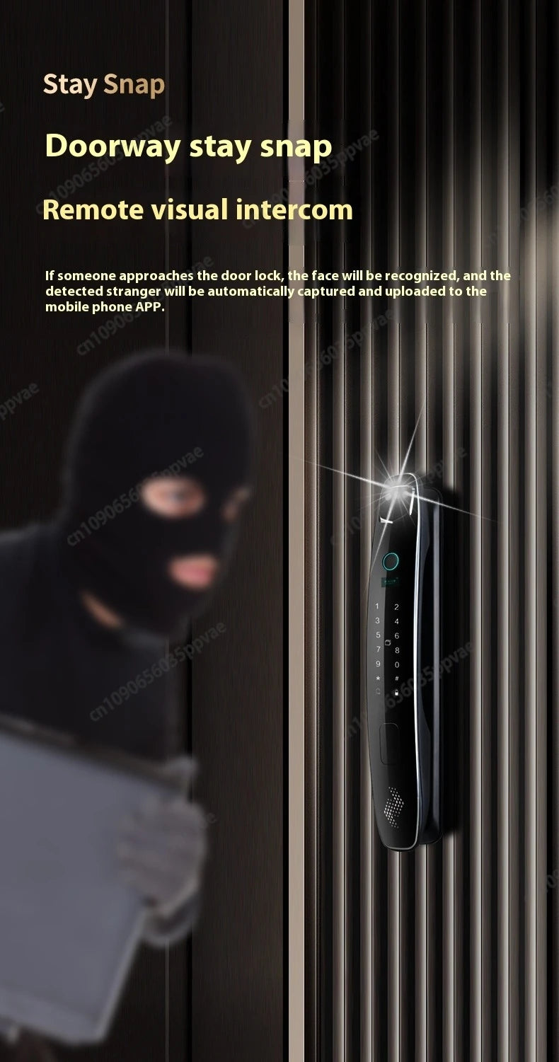 3D Face Recognition Anti-pry And Anti-crack Smart Door Lock Fully Automatic Password Fingerprint Lock Intercom Smart Door Lock