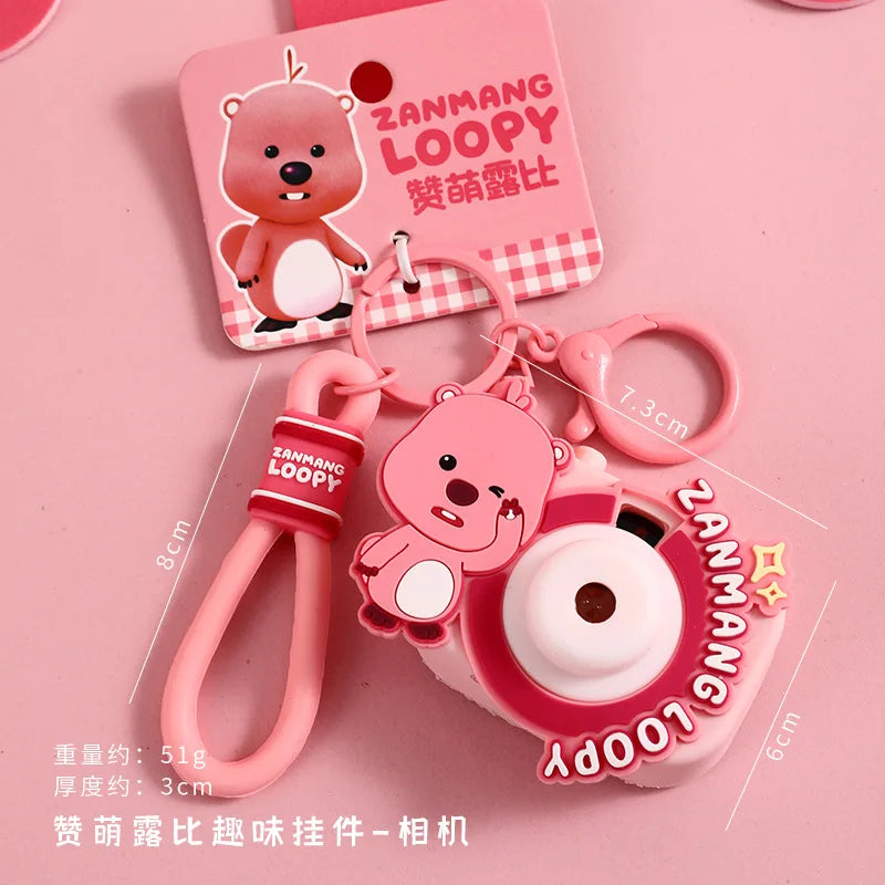 Genuine Creative Cartoon Loopy Doll Car Keychain Camera Game Toy Cute Couple Pendant Kawaii Gift Anime Accessories