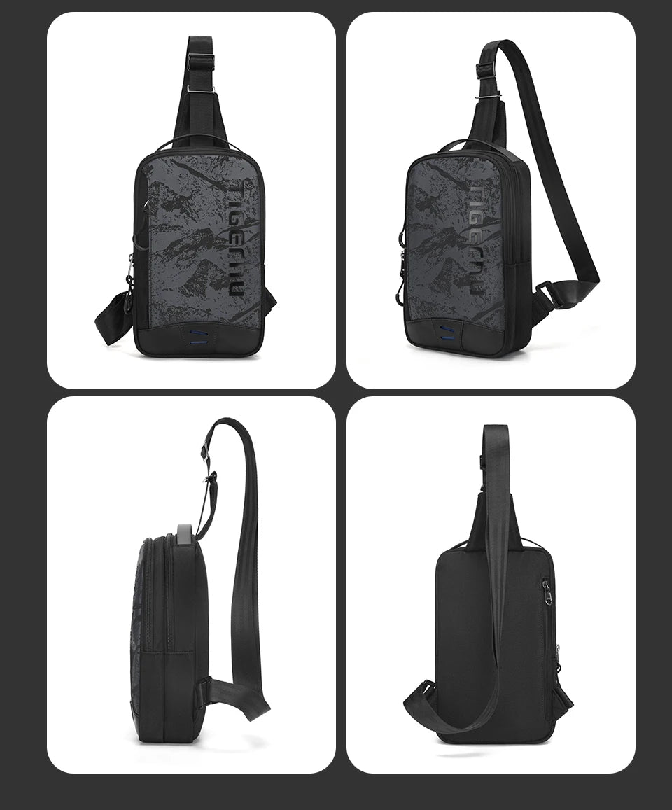 Lifetime Warranty Chest Bag For Men Cool Style Men Shoulder Bag 9.7inch IPad Bag Casual Male Crossbody Bag Lightweigt Mini Bags