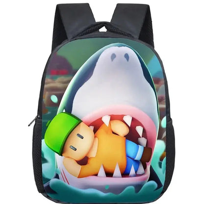 Cartoon Stumble Guys Backpack Children School Bags 3D Game Kids Backpack for Boys Girls Kindergarten Bag Baby Toddler Bookbag