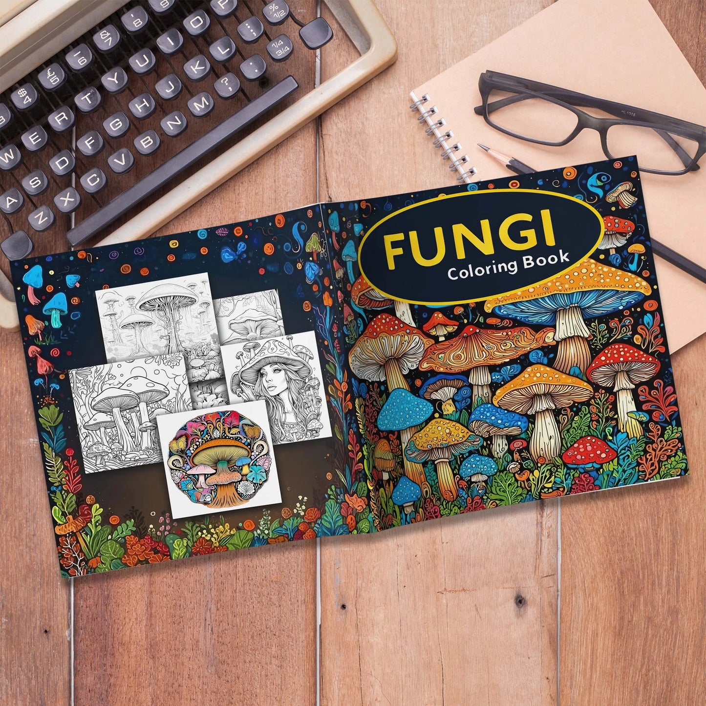 1pc Art Coloring Book 24Page Coloring Book Gift For Birthday Relieve Stress Kill Time Graffiti Painting Drawing Mushrooms Forest