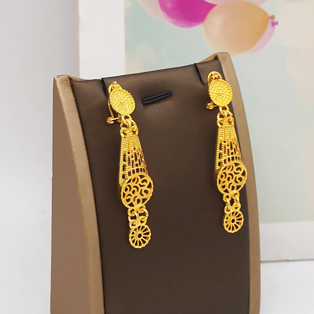 2023 Fine Jewelry Sets For Women Dubai Bridal Wedding Gifts Necklace Bracelet Earrings Ring Jewellery Set African Bead jewelry