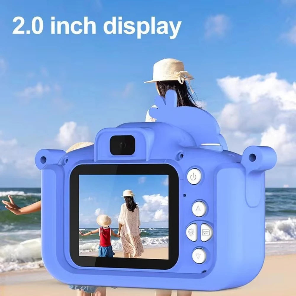 Kids Toys Camera HD 2.0 Inch Screen Cartoon Parrot Case 32GB Card Video Photo Child Birthday Festival Gifts Digital Camera Toys