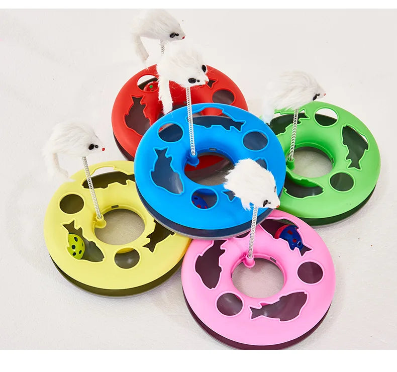 Funny Cat Toys for Indoor Cats Interactive Kitten Toys Roller Tracks with Catnip Spring Pet Toy with Exercise Balls Teaser Mouse