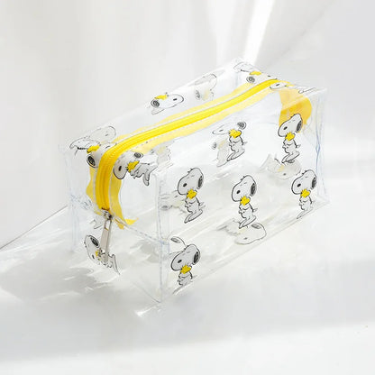 Snoopy Outdoor Girl Makeup Bag Women Necessary Cosmetic Bag Transparent Travel Organizer Cartoon Fashion Small Toiletry Pouch