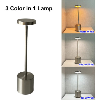Simple Touch Led Table Light Rechargeable Desk Lamp 3 Color Bedside Creative Ambient Light Room Restaurant Bar Decor Night Light