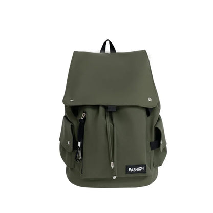 Large Capacity Men's Shoulder Bag Waterproof Multi Pocket Business Backpack Solid Color Lightweight Outdoor Storage Bag