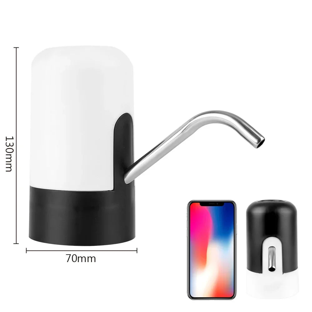 USB Automatic Water Pumping With Blue LED Light Rechargeable Barreled Portable Wireless Charging Electric Water Dispenser Device